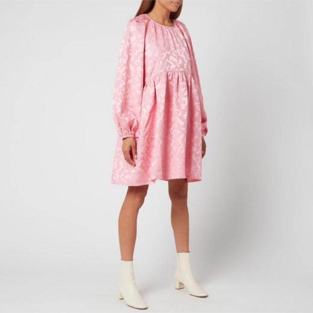 STINE GOYA Joy Kelly Dress Distortion Jacquard Pink - Picture 3 of 10